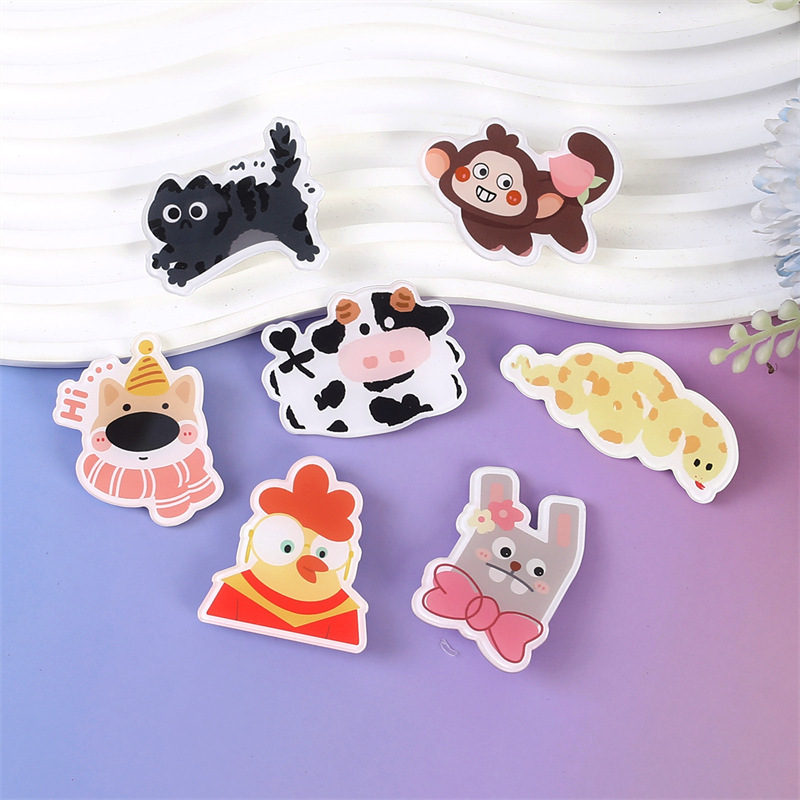 新しい外国貿易バッジ森林動物パーティーかわいいアクリルブローチ漫画パッチヘアクリップ冷蔵庫貼り部品|undefined