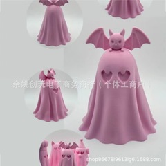 跨境新品Pink ghost bat ornament 万圣节粉色幽灵蝙蝠摆件3D打印