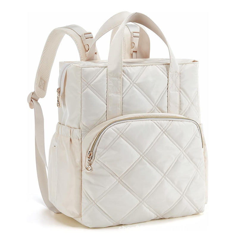 Amazon New Quilted Diaper Bag Backpack Small Baby Bag Lightweight Mini Travel Diaper Backpack with Insulated Mouth