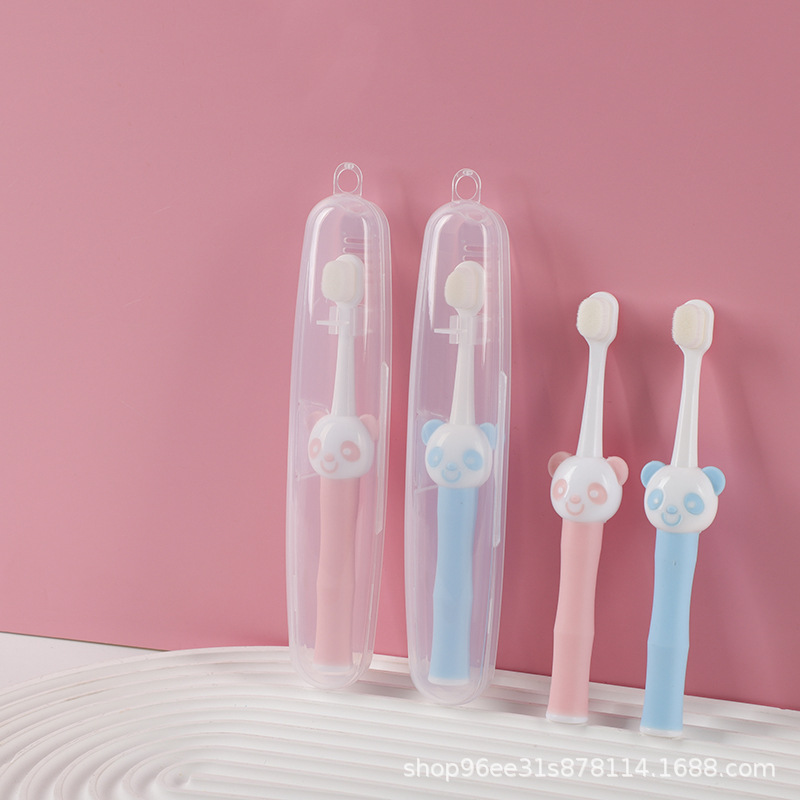 Children's toothbrush 0-12 years old bamboo panda ten thousand soft hair children's teeth baby toothbrush in stock foreign trade wholesale