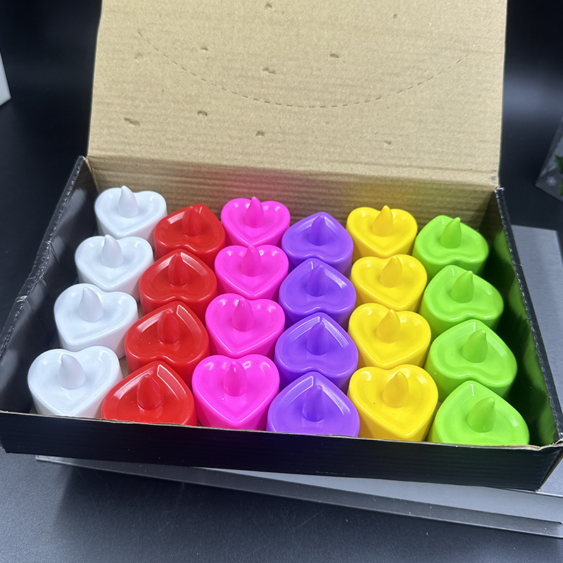 爱心电子小蜡烛LED求婚心形表白创意灯婚庆情人节装饰道具 candle