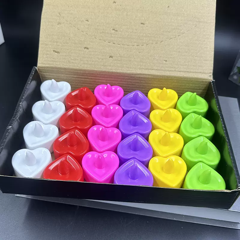 爱心电子小蜡烛LED求婚心形表白创意灯婚庆情人节装饰道具 candle