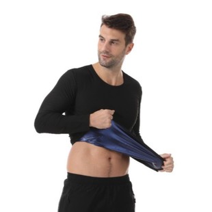 Cross-Border European and American Large Size Men's Sweat Suit Casual Long-Sleeved Waist Shaping Fitness Corset Sports Sweat Shaping Suit