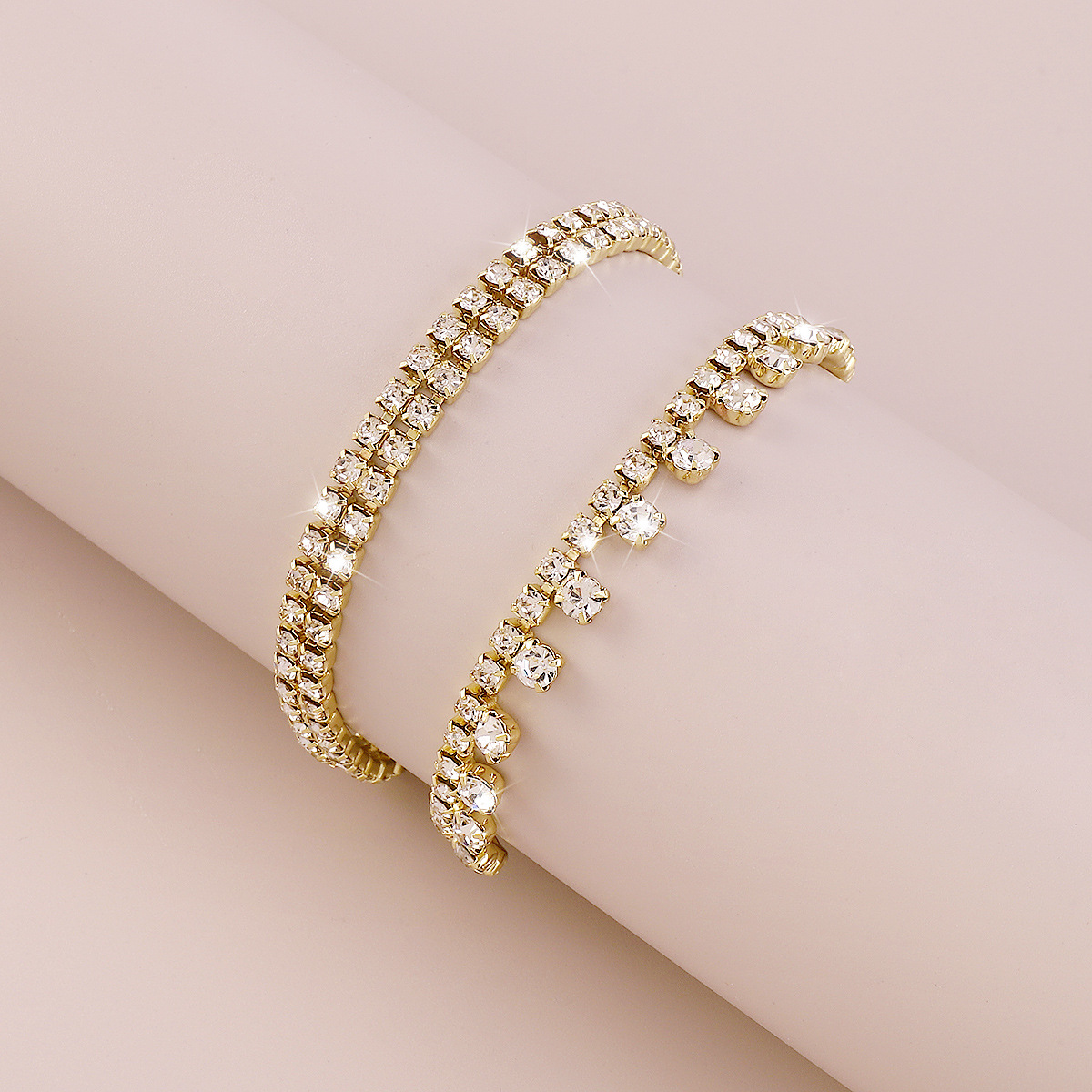 Fashion Rhinestone Sexy Multi-layer Claw Chain Zinc Alloy Anklet display picture 3