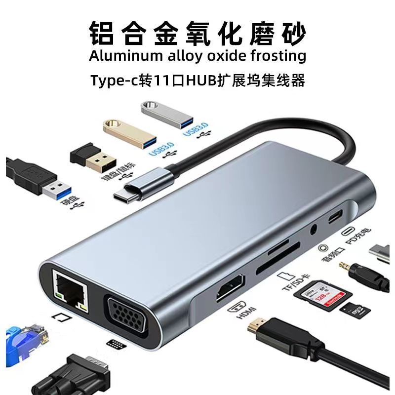 Extensor USB tipo-c docking macbook docking adaptador de puerto de red gigabit hub hdmi4k