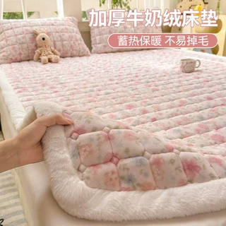 2026新款牛奶绒床单单件床垫冬季加厚保暖床盖宿舍珊瑚绒床褥垫子