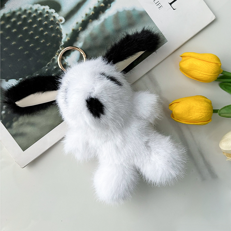 Imitación de piel de visón perro neto de red llavero cachorro muñeca bolso accesorios souvenirs muñeca muñeca lindo colgante