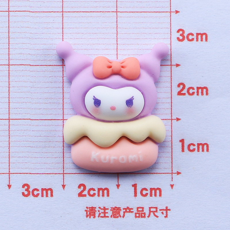 Negro y púrpura serie de dibujos animados paquete material DIY pegamento crema teléfono móvil Shell accesorios la joyería resina hecha a mano horquilla