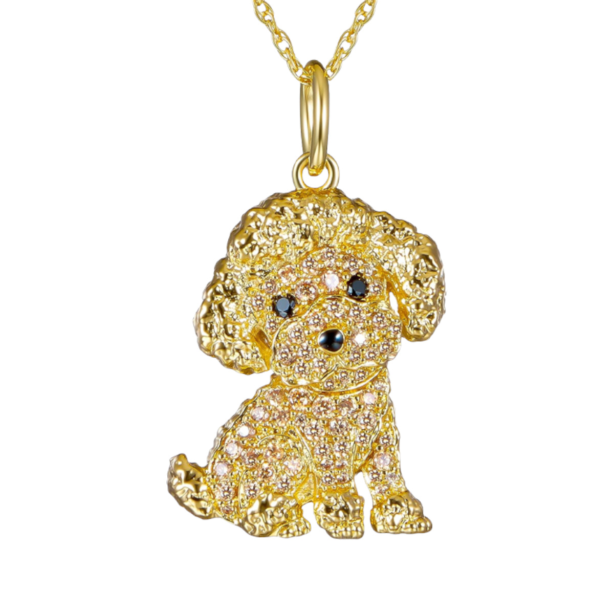 1 Piece Quantity Cute Dog Artificial Crystal Zinc Alloy Cable Chain Pendant Necklaces Wholesale