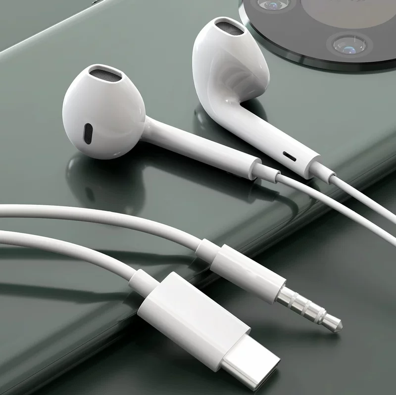 Проводные наушники Apple 16Pro Type-C полуполузакрытые, DAC, музыка с микрофоном, подходят для 15, высокое качество звука