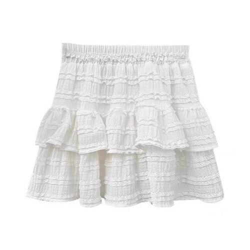 Elastic waist cake skirt, fluffy skirt, 2025 summer new dress, short skirt, girl skirt, ballet silk, anti-exposure