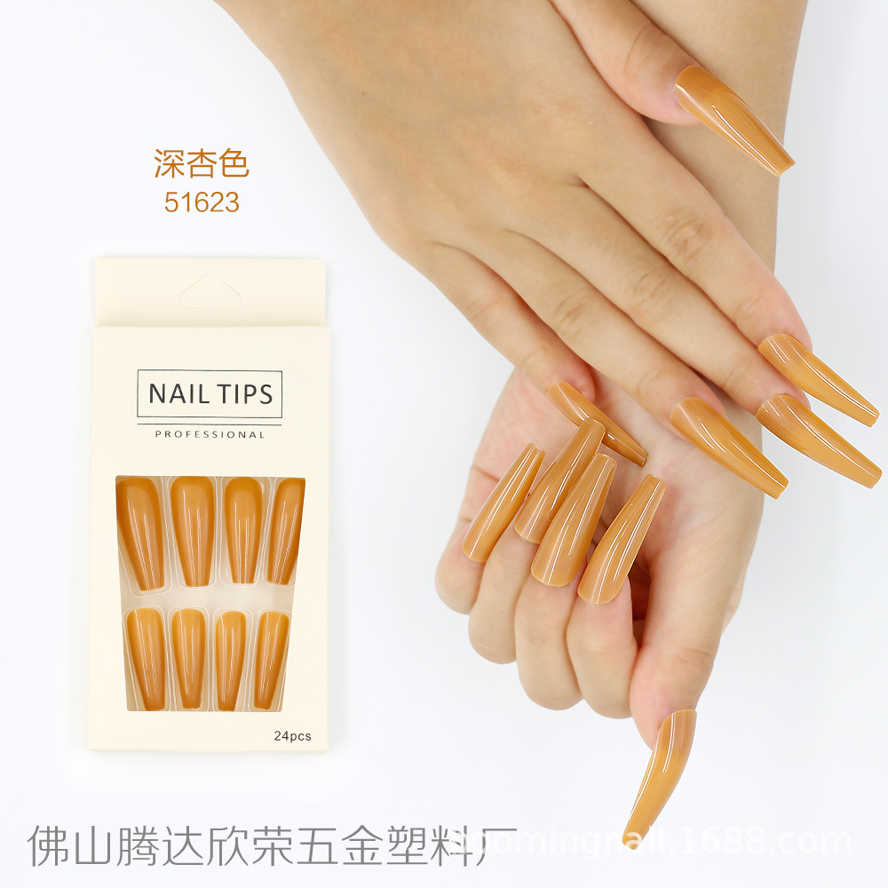 Uñas postizas de ballet coloridas, 24 piezas, largas, desmontables, procesables, al por mayor