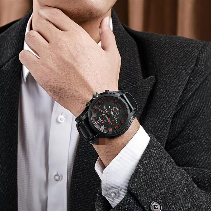 Cross-border popular men's watch, simple large dial business quartz watch, fashionable European and American style men's watch