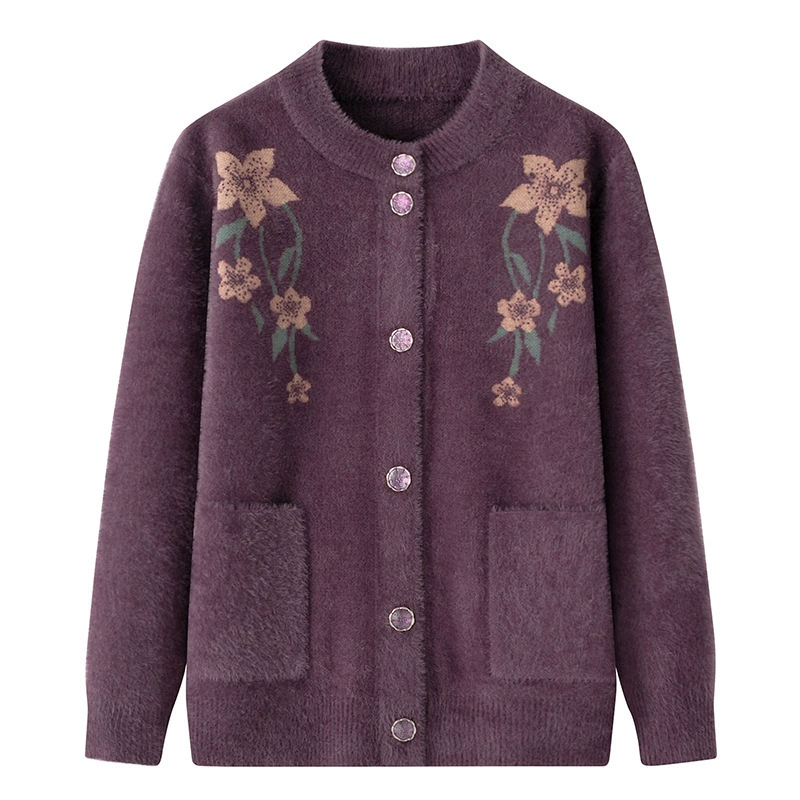 Весна и осень вязаные свитера для пожилых людей