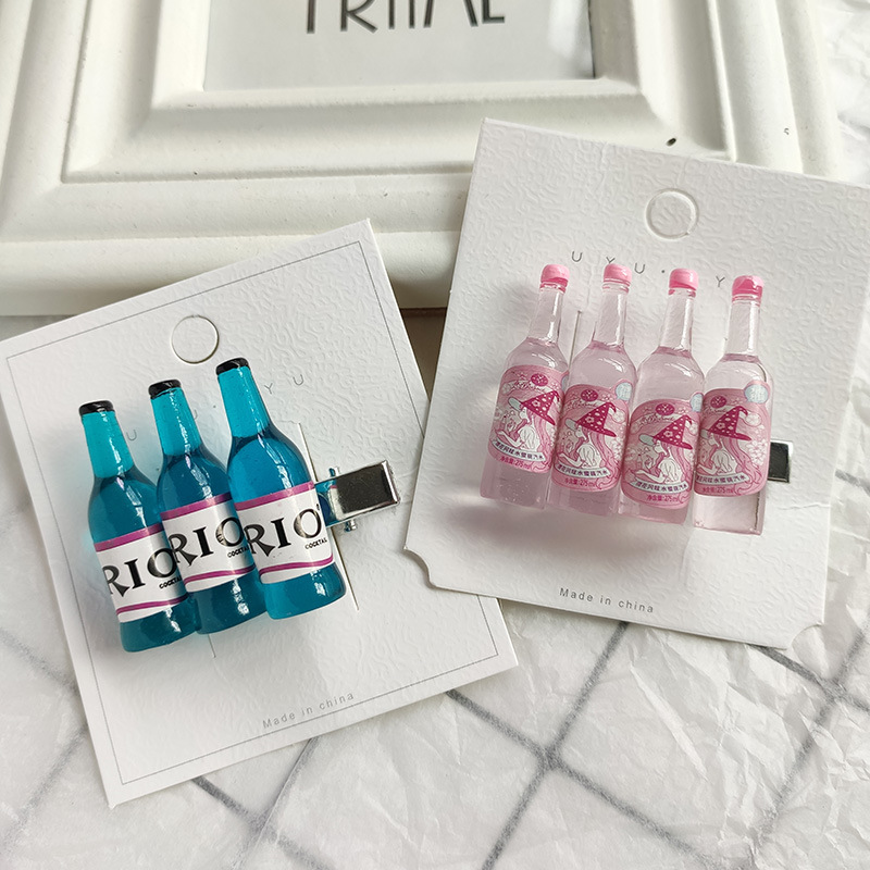 Funny hair clip, realistic and fun AD Calcium Milk drink duckbill clip, cute hair accessory, Xiaohongshu (RED) popular clip, bangs clip