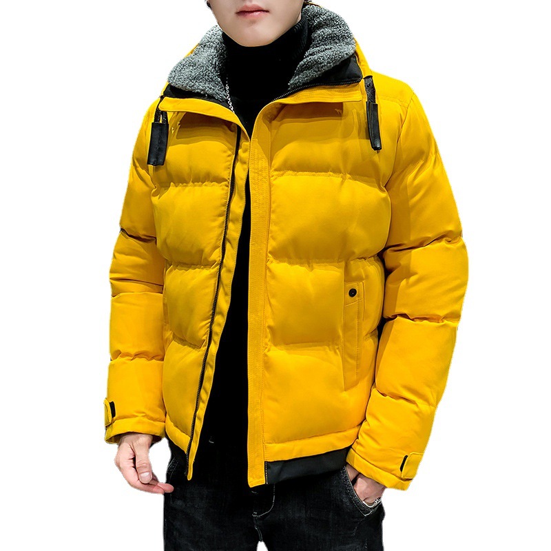Chaqueta acolchada de algodón abrigada gruesa para hombres de invierno Chaqueta acolchada transfronteriza delgada moda color sólido más el tamaño de la fábrica de ropa acolchada para hombres al por mayor
