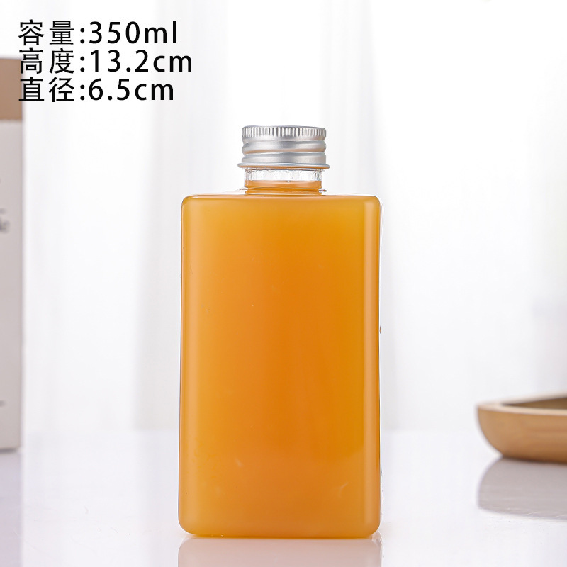 方形高颜值塑料瓶轻断食果蔬汁瓶子便携饮料瓶一次性奶茶瓶批发|undefined
