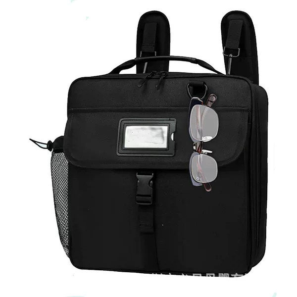 Popular in foreign trade, D-type zipper binder bag with laptop compartment, detachable notebook backpack, bookmark and stationery bag