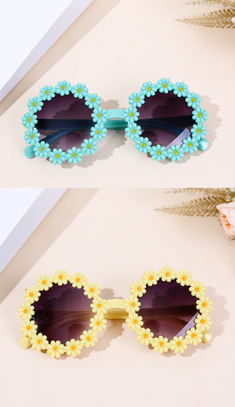 Vacation Flower Ac Round Frame Full Frame Kids Sunglasses display picture 1
