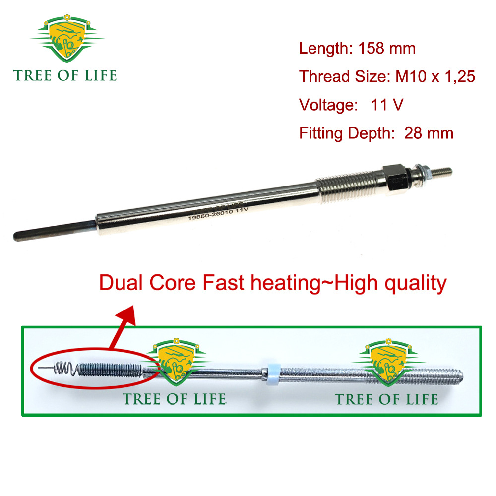 19850-0R020, 19850-26010 are suitable for the new dual-core heated glow plug of Toyota Corolla