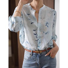 X 74812 Printed Cotton Shirt Women Summer Top ӡ���޳���