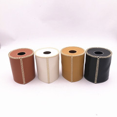 批發戶外露營煤氣罐皮套蠟繩皮革保護套復古手工縫製氣罐套