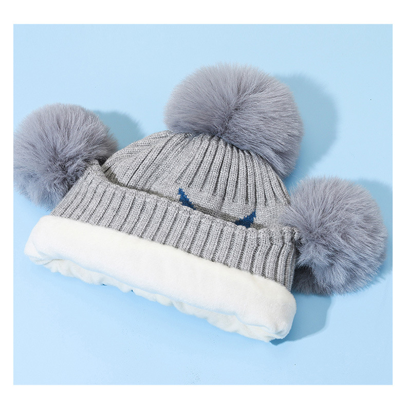 Children Unisex Cute Simple Style Star Bee Pom Poms Jacquard Wool Cap display picture 5