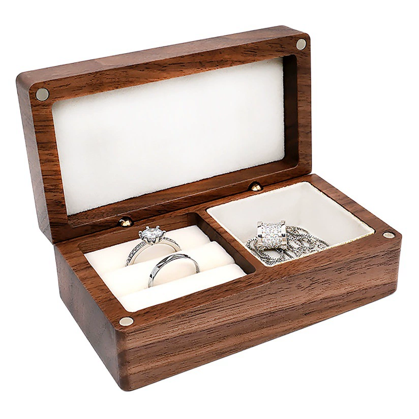 Деревянная шкатулка для хранения драгоценностей маленький изысканный подарок на День Святого Валентина высокого класса серьги кольцо ожерелье кольцо портативная шкатулка для драгоценностей