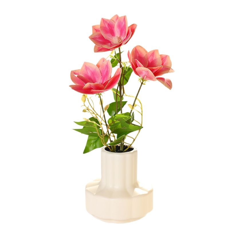 Clematis tricephalus en maceta imitación flor verde plantación de bonsai decoración de escritorio decoración de flores de sala de estar interior