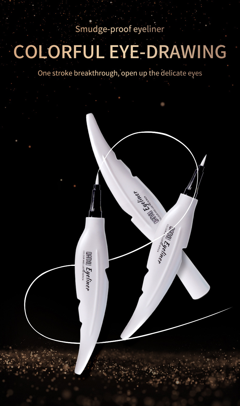 QIANXIU Cross-border bestseller white eyeliner pen, non-smudging, extremely fine, quick-drying colored eyeliner liquid wholesale Specification drawing