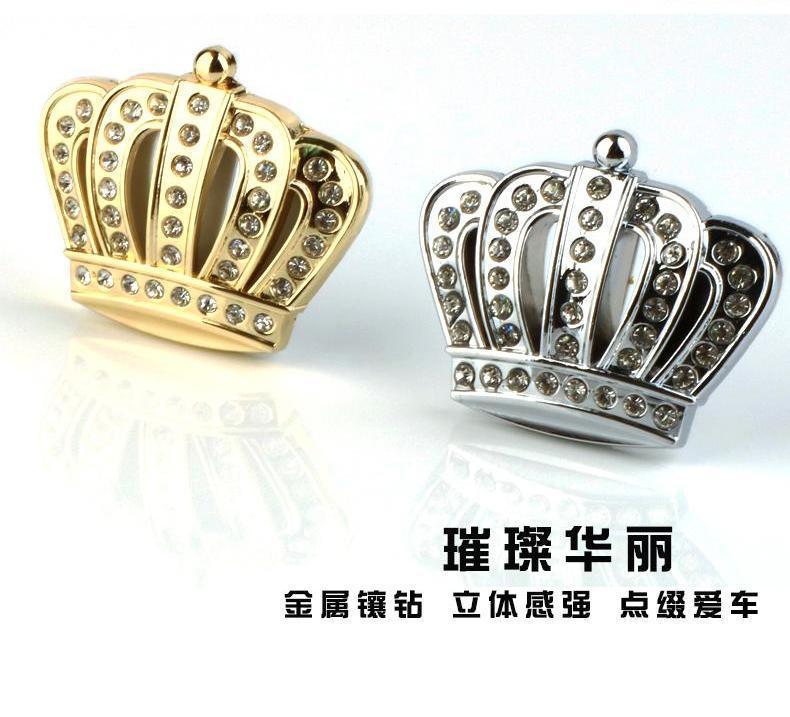 Car sticker modification with metal diamond crown emblem, 3D three-dimensional personalized car body decoration, side emblem and rear sticker