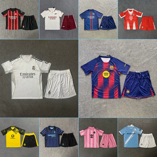 Real Madrid Football Uniforms for Adults, Barcelona, Chelsea, Paris, Arsenal, Manchester City, Inter Milan, Juventus, Miami Jerseys