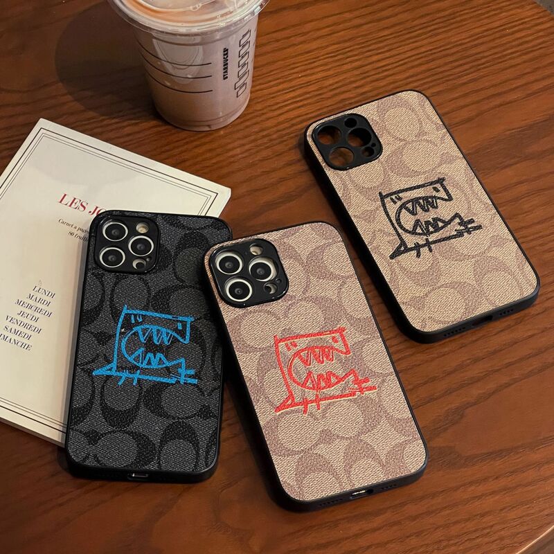 New iPhone 17 Pro Max Cartoon Anti-Fall Leather Phone Case Suitable for Apple 16 Luxury Leather Fashion Brand