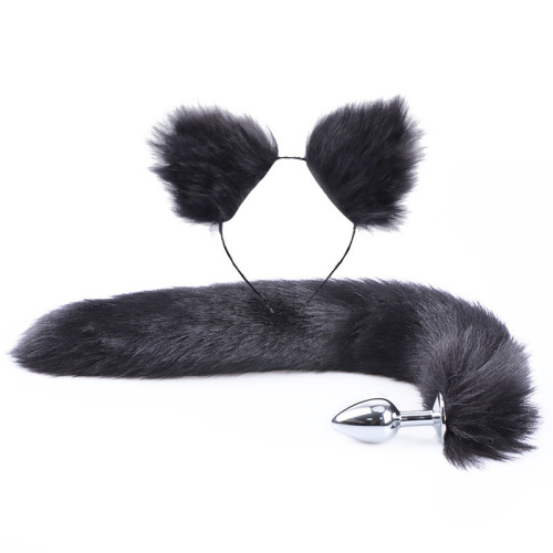 sm sexy fox tail anal plug metal back chamber plug adult products toy artificial tail suit play manufacturer