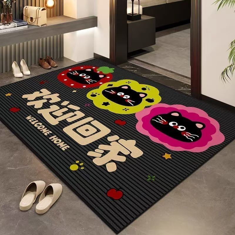 可爱卡通入户门地垫室内门口刮泥蹭土水晶绒脚垫家用耐脏易打理垫