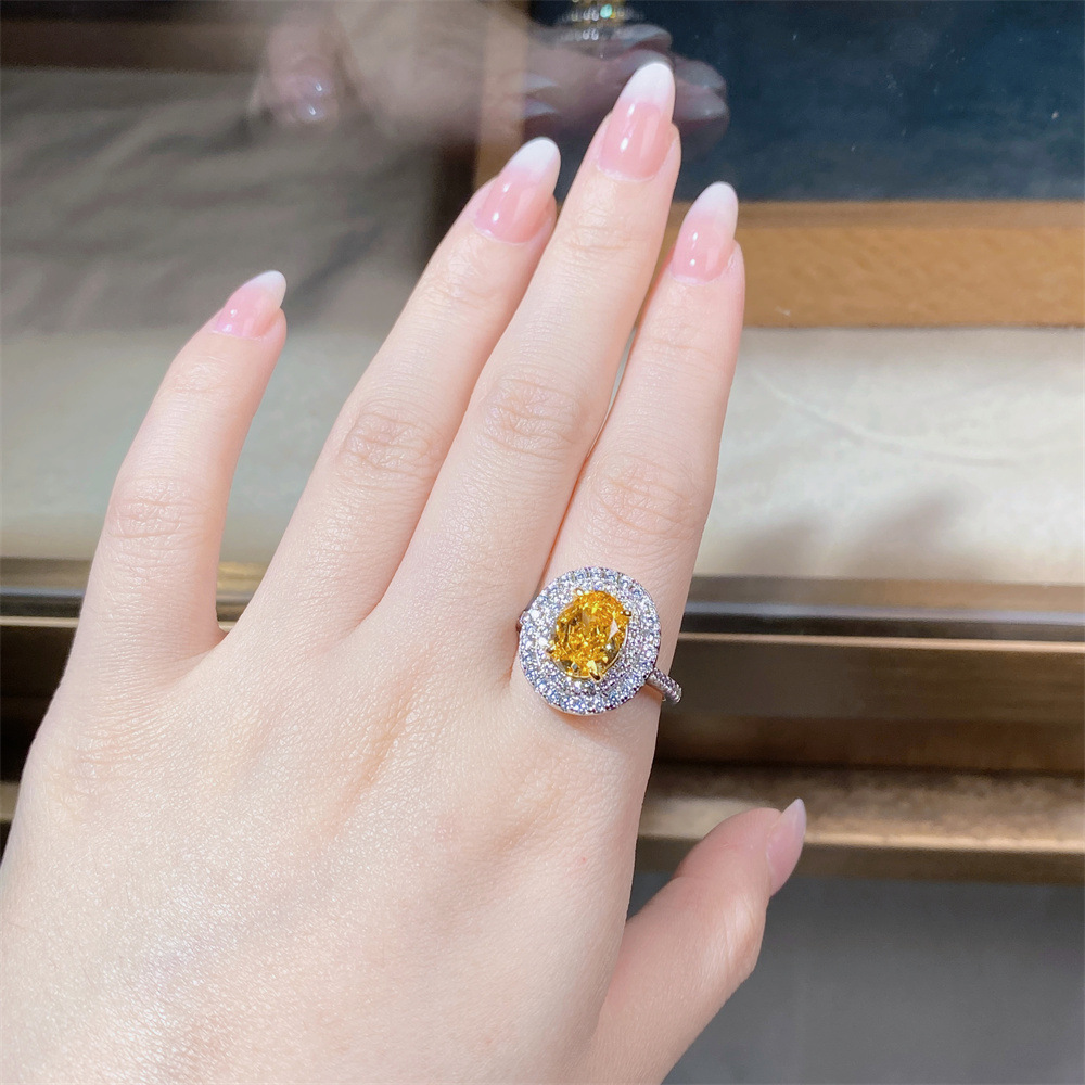 Tancise, anello da donna in argento Sterling con pietre preziose di colore giallo, per matrimonio, fidanzamento e cocktail _voghion.com