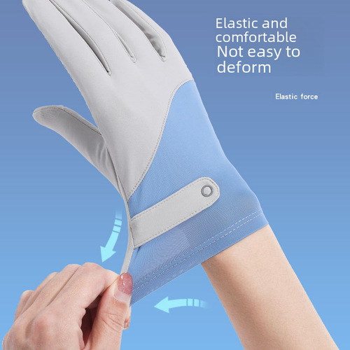 Sunscreen gloves for women, UV protection, cycling, driving, spring and summer thin sunshade breathable gloves with exposed fingers, Xinji 