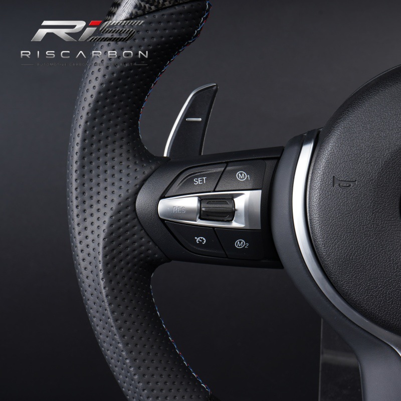 Carbon fiber M logo flat-bottom steering wheel compatible with BMW F30F10F11F15F16F20F25F18M3M5