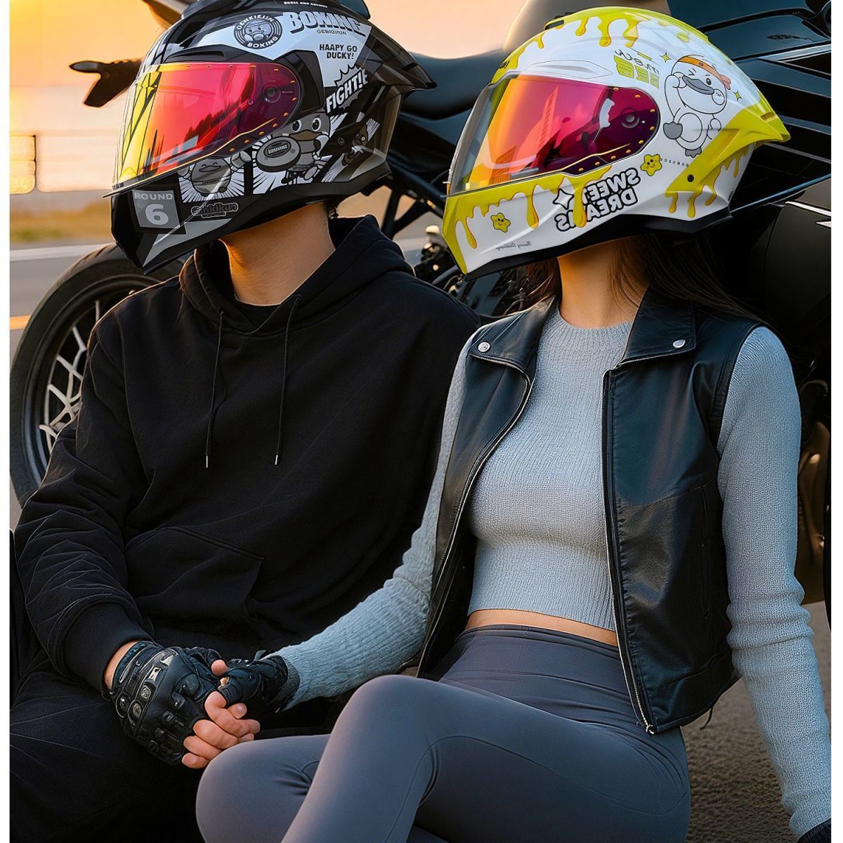 3C Certified Motorcycle Helmet Couple Full Helmet Scooter Bluetooth Helmet