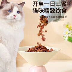 盛航勝は色の陶磁器のペットの碗の猫の碗にぶつかります。