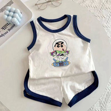 男女童棉拼色背心短裤两件套夏季新款儿童宝宝休闲百搭外穿套装