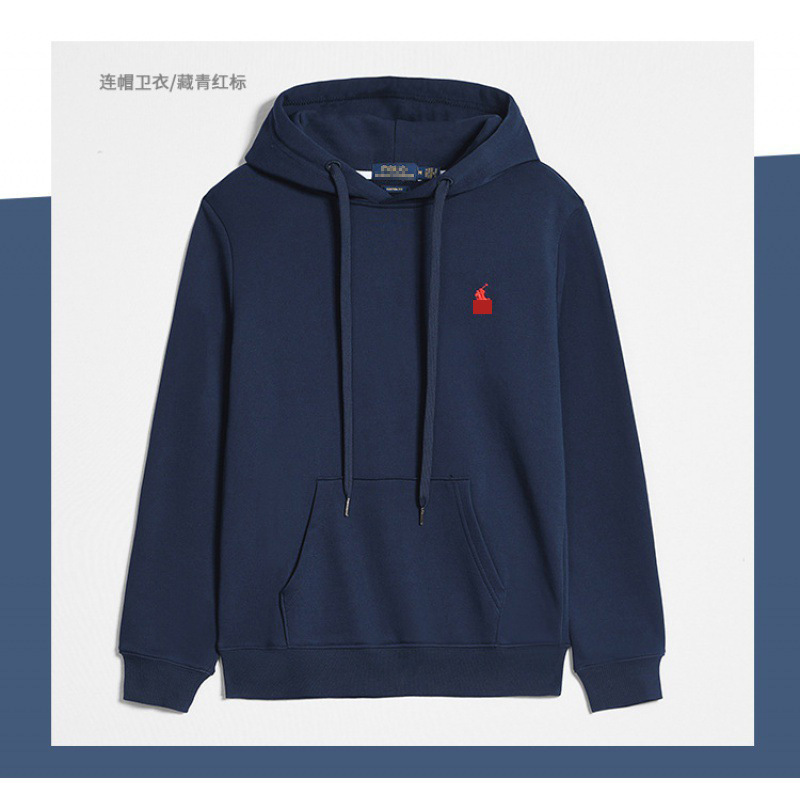 春秋款RL长袖卫衣男士休闲纯色刺绣小马标拉链开衫卫衣连帽衫|undefined
