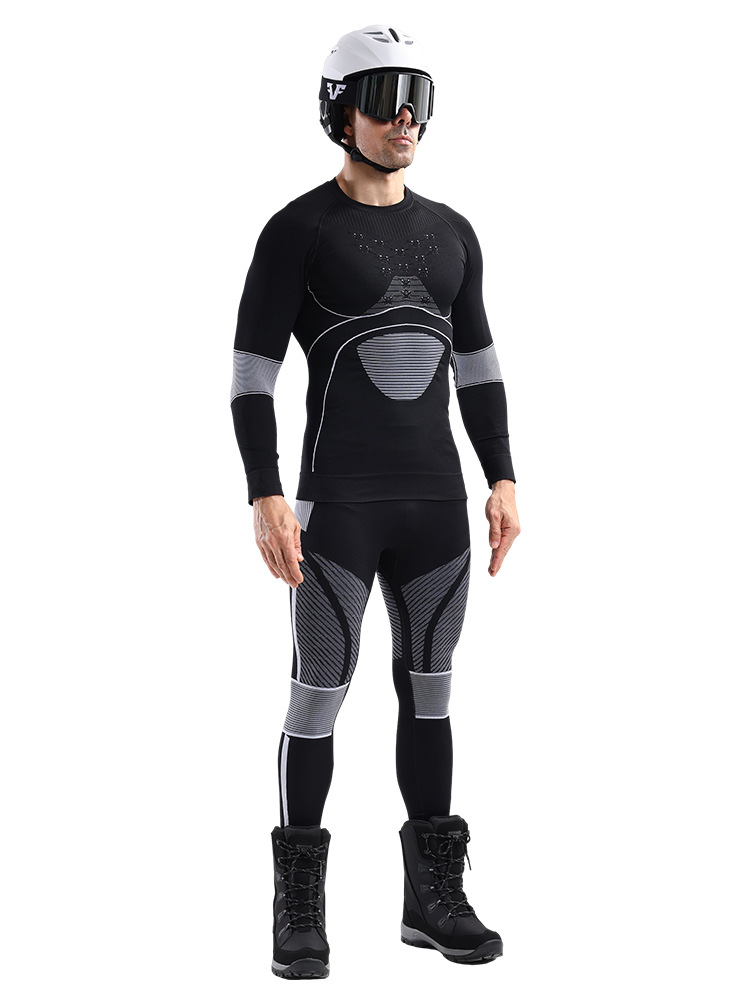 Traje de esquí de secado rápido para hombre 2025, capa base de compresión extremadamente fría, ropa interior funcional cálida para deportes de otoño e invierno.