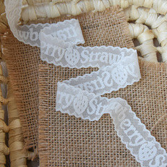 Elastic Small Edge Double Wave English Alphabet Geometric Torn Edge Lace Skirt Hem Waistband Clothing DIY New Lace Edge