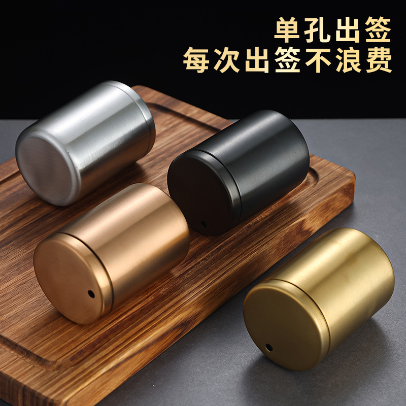 Caja de palillos de dientes de acero inoxidable creativa, caja de palillos de dientes para logotipo, restaurante, hotel, restaurante, palillos de dientes comerciales