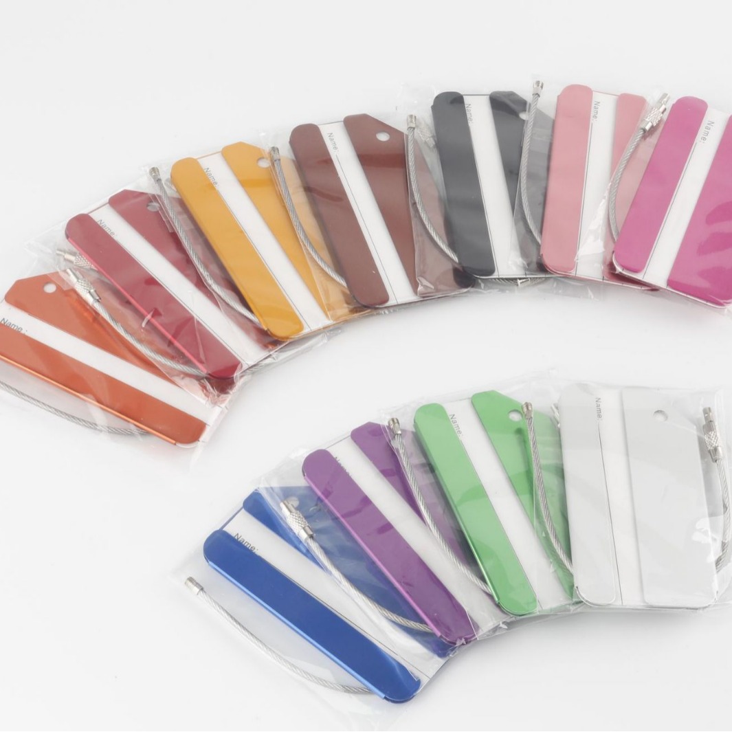 Factory Direct Sales Aluminum Alloy Metal Aircraft Luggage Tags Luggage Tags Id Identity Tags Multi-Color Ready Stock