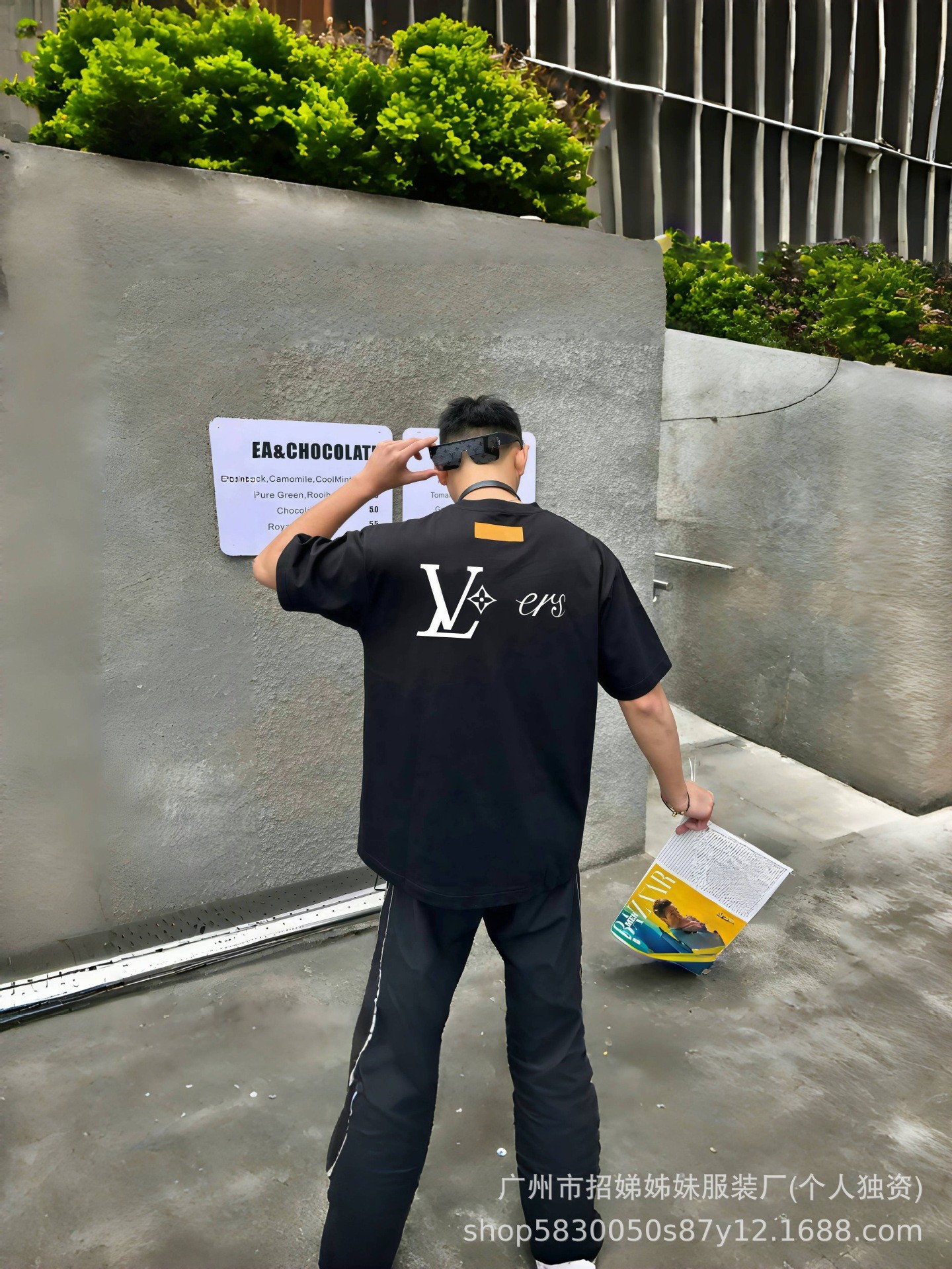 ロバ家高バージョンL家25新社員限定半袖tシャツ潮牌アルファベットプリント男女モデルゆるい半袖