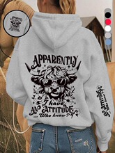 J 40286 American Hoodie with Bull Print ţͷӡ������ ��