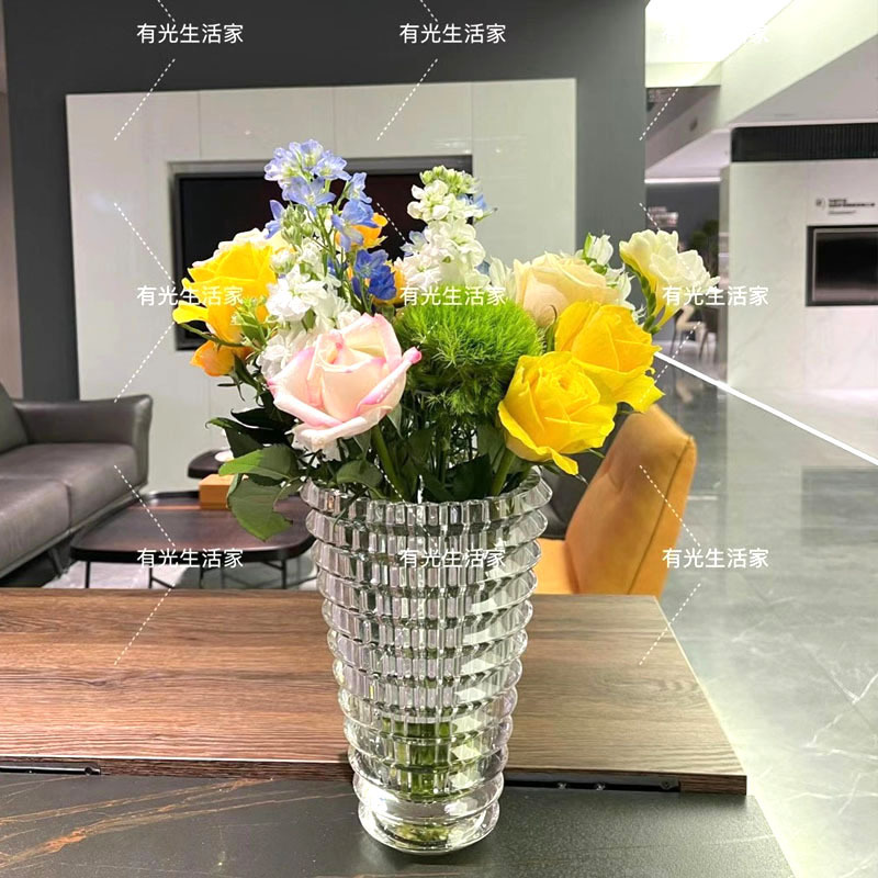璀璨水晶璀璨花瓶北歐創意插花乾花花瓶擺件工藝品ins花瓶高級感