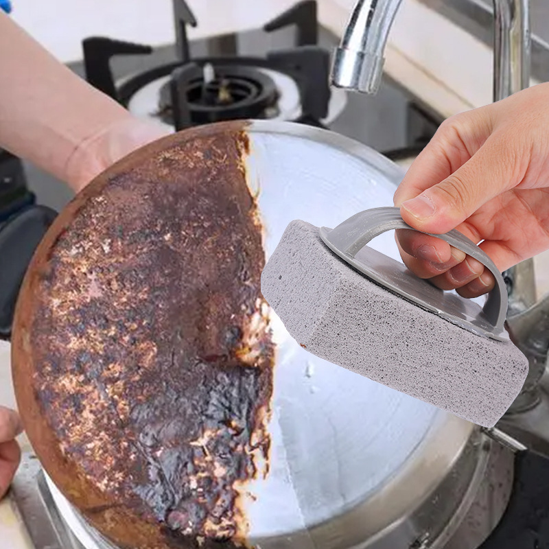 Handle Cleaning Brick Oil Stain Cleaning Utensil Household Hygiene Strong Decontamination Cleaning Brush Rust Removal Kitchen Barbecue Swimming Pool